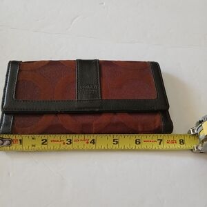 Coach Brown and Dark Brown Signature Wallet